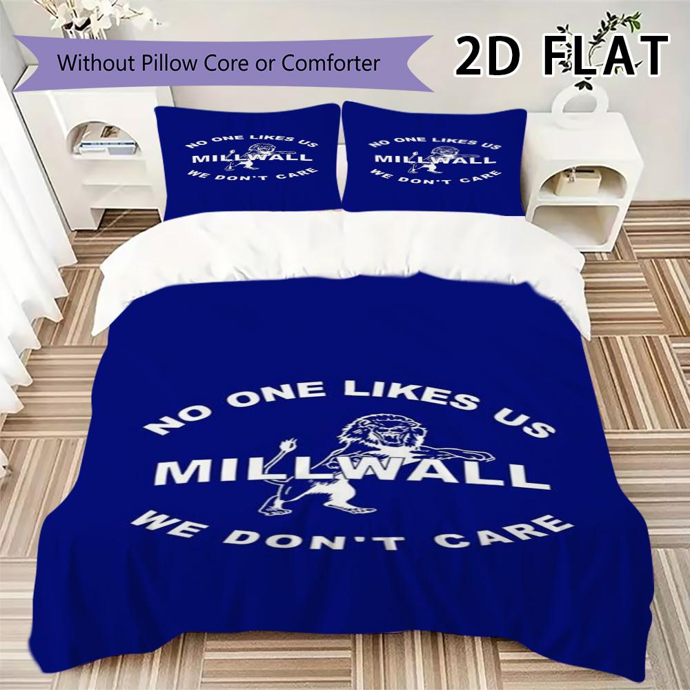 Millwall FC Set Copripiumino Trapuntato Coperta Trapuntata Federa Decorazione per la Casa Regalo di Compleanno (1 * copripiumino + 2 * federe senza imbottitura)