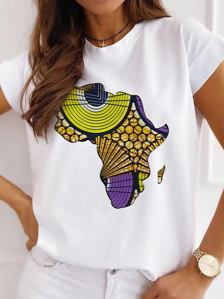 New African Funny Streetwear Fashion Girls TShirts Harajuku White Clothing Short Sleeve Summer Tees Casual FeUnisex ONeck Tops