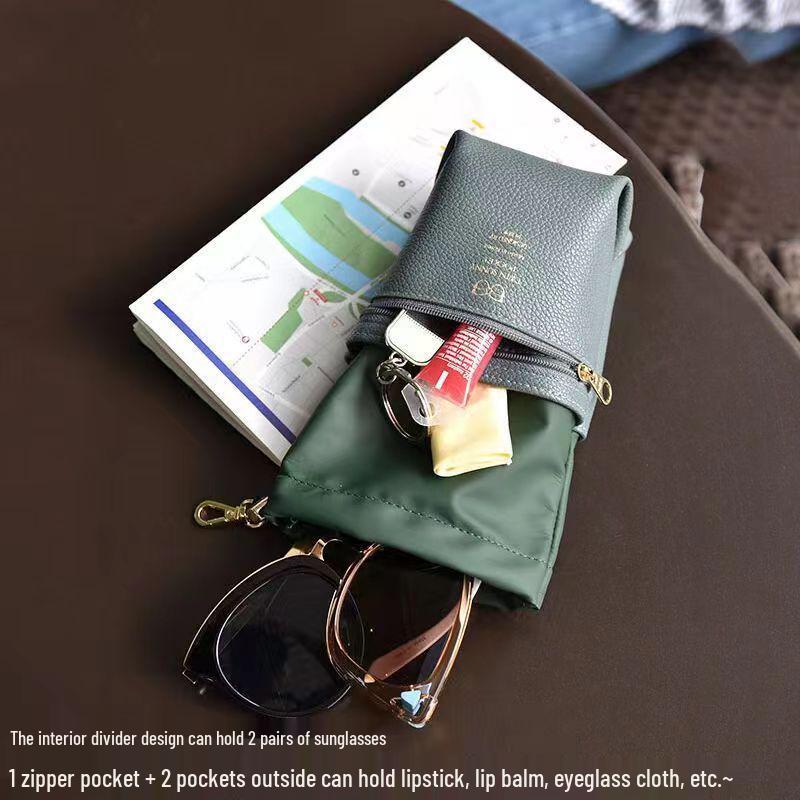 Large Capacity Unisex Sunglasses Bag - Portable & Stylish for Summer