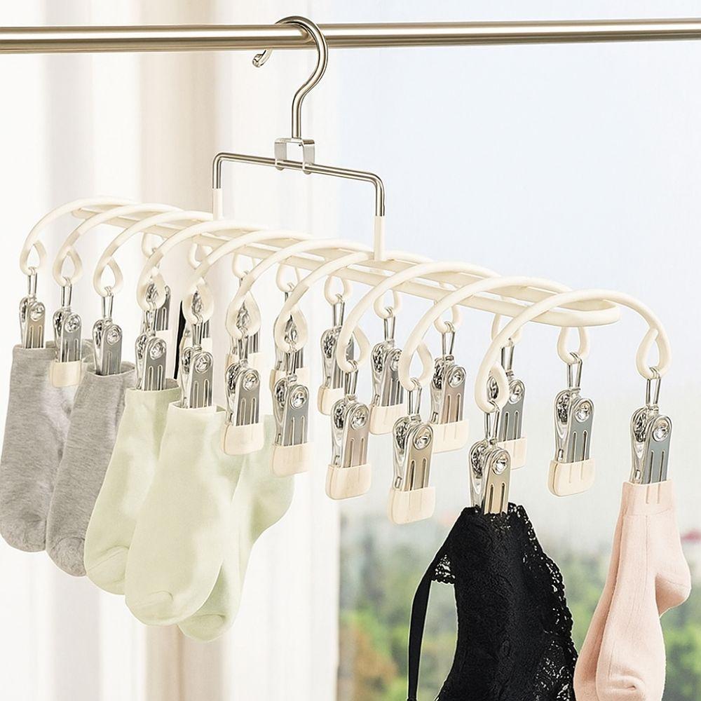 Rustproof Clothes Drying Hanger Stainless Steel Underwear Socks Holder  Laundry Room
