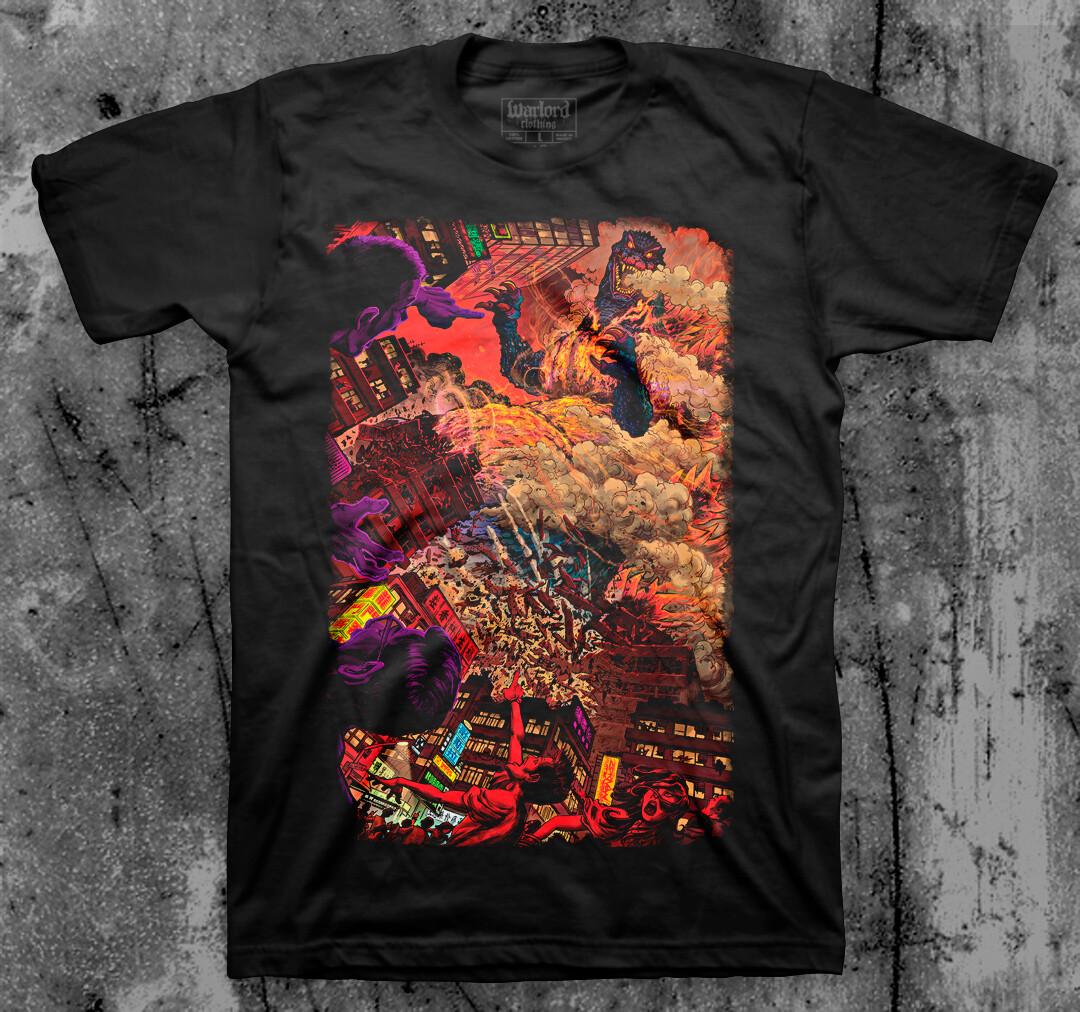 Zornow! Godzilla Burning T Shirt XXXL