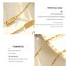 Korean Style Summer Cutout Double Pendant Collarbone Necklace, Titanium Steel with 18K Gold Plating P569