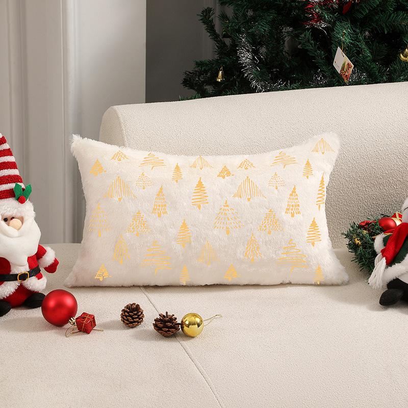 New Christmas Tree Bronzing Double-sided Pillow Cover Cushion Cover Atmosphere Decorative Cushion Cover