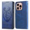 For iPhone 16 Pro Stand Case Lucky Deer Imprinted Magnetic Closure Leather Wallet Phone Cover