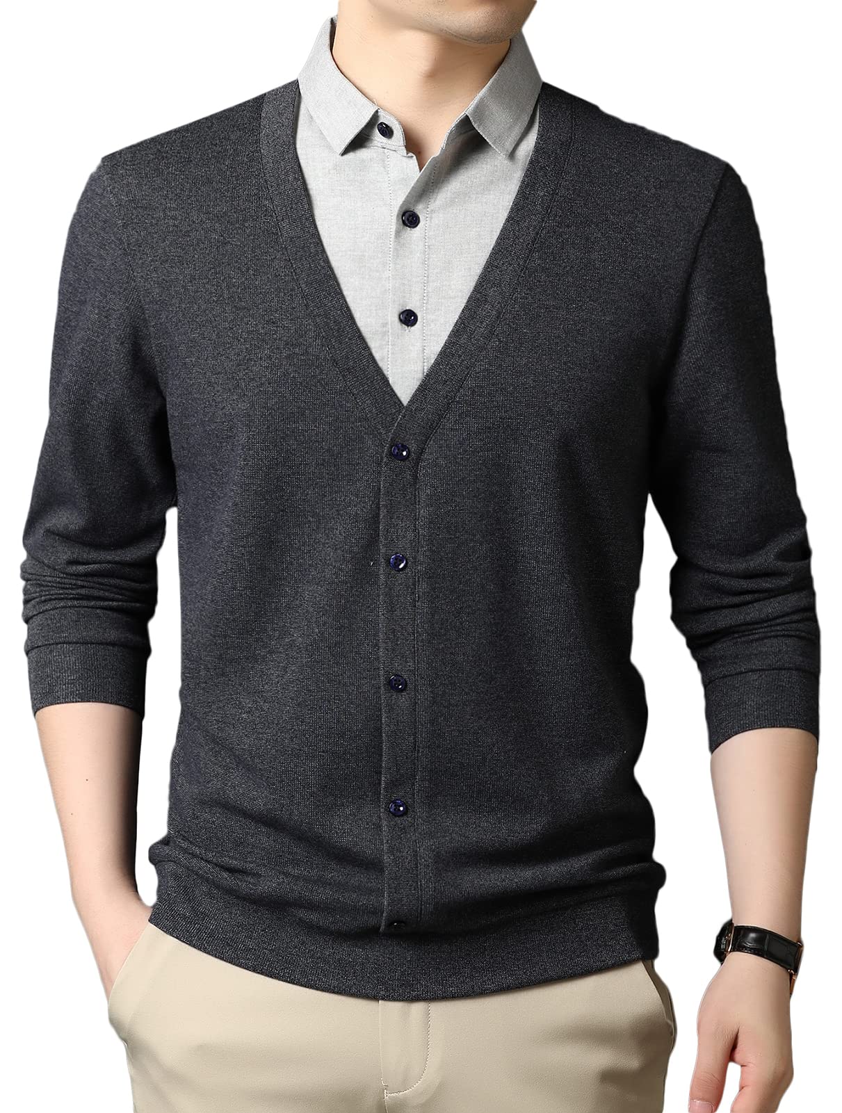 

Seira Long Sleeve Knit Faux Layered Polo Shirt with Turndown Perfect for and Autumn Men s Top, Pullover, T-Shirt, Collar, Commuting, Business, Casual,