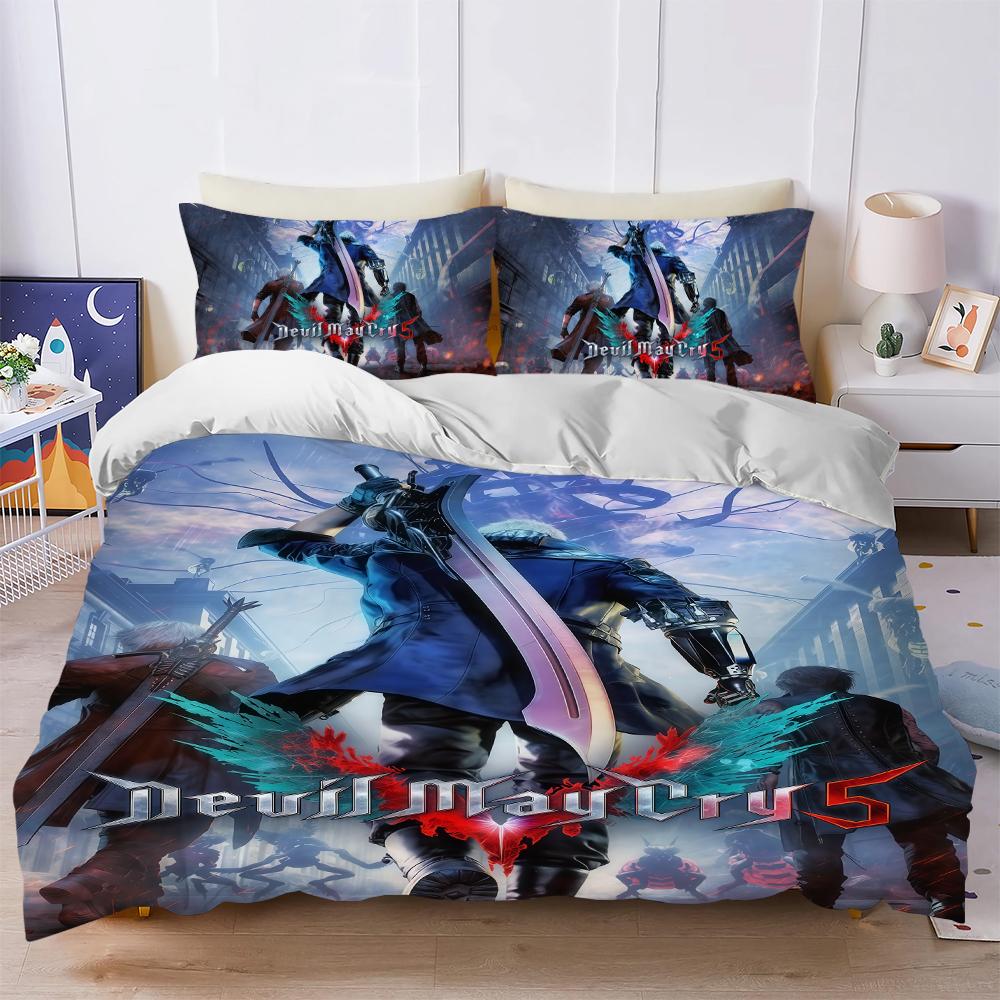 Game D-Devil May C-Cry Duvet Cover Set Soft Wash Bed 3 Piece Summer Comfortable Student Dormitory Home Baby Bedding Best Seller
