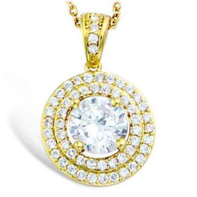 [L7010] - Gold Plated Pendant 'Sissi' White Gold - 14 Mm