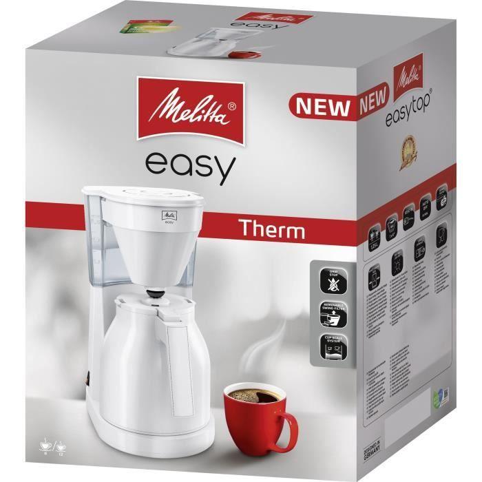 Melitta Easy Therm II 1023-05 Blanc - Kaffeemaschine - Einhand-Thermokanne, transparenter Wassertank