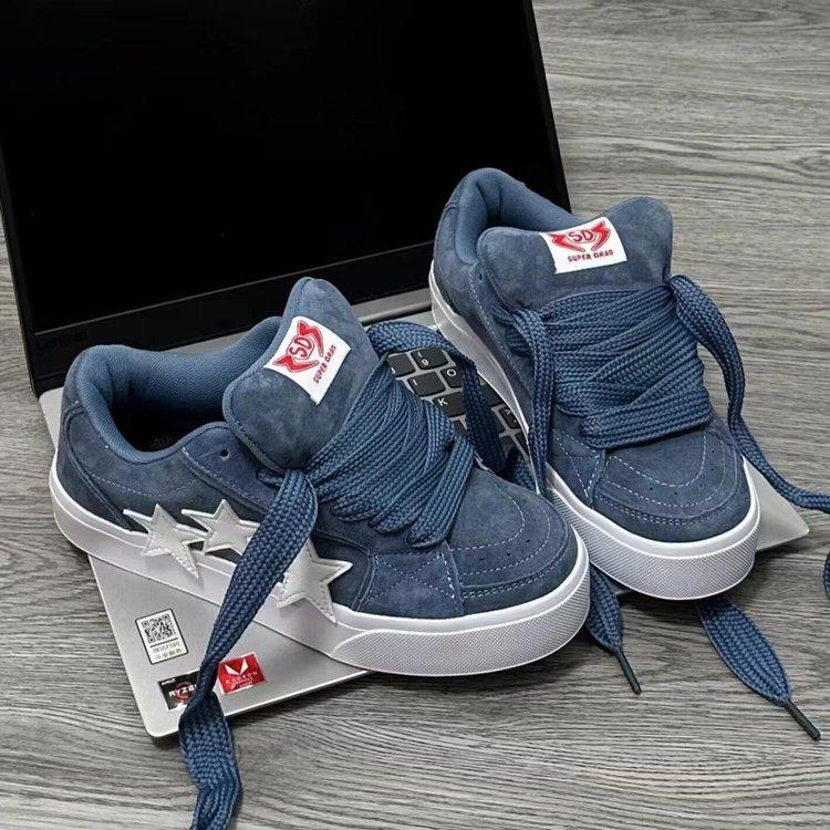 New orange star skateboard shoes ins niche retro bread shoes youth design sports shoes