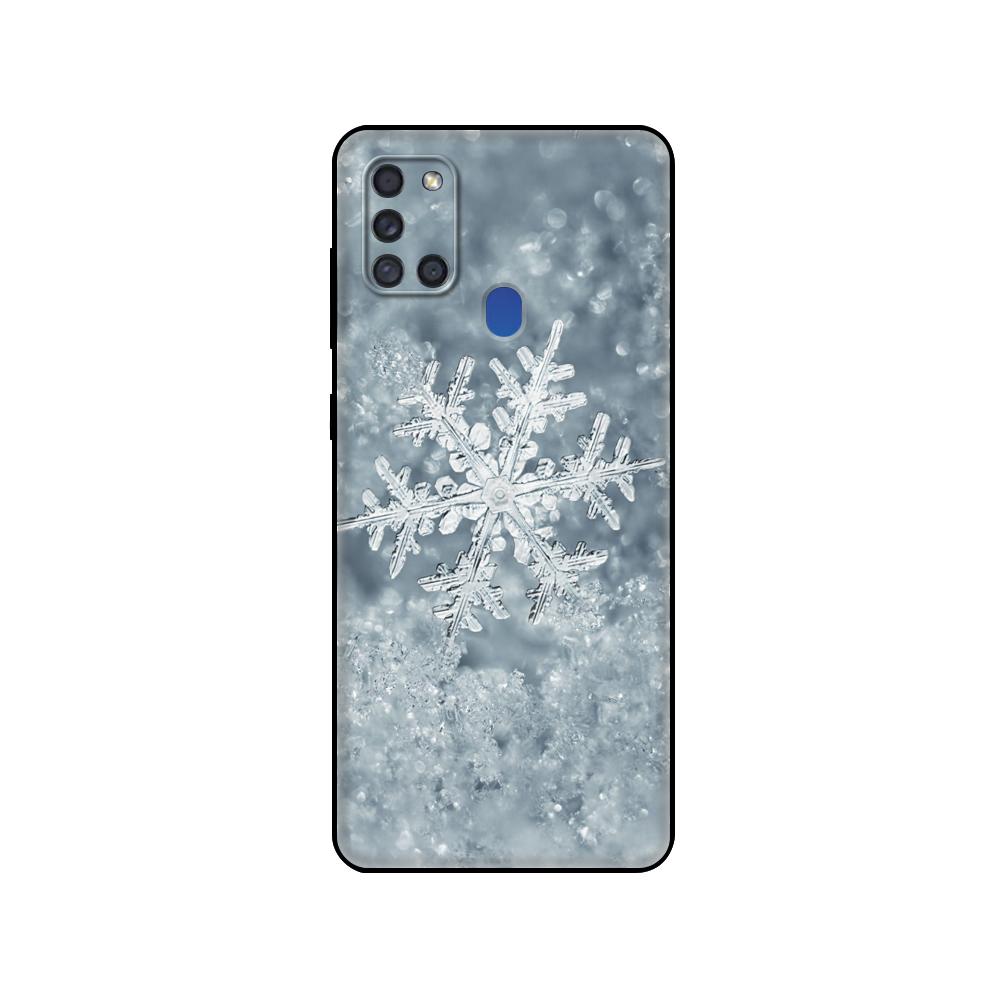 

Черный чехол из ТПУ для Samsung Galaxy A50 50S A30S A10 A01 A11 A21S A31 A41 A51 A71 M21 M30S S10 LITE Зимний снежный цветок мода Samsung A01