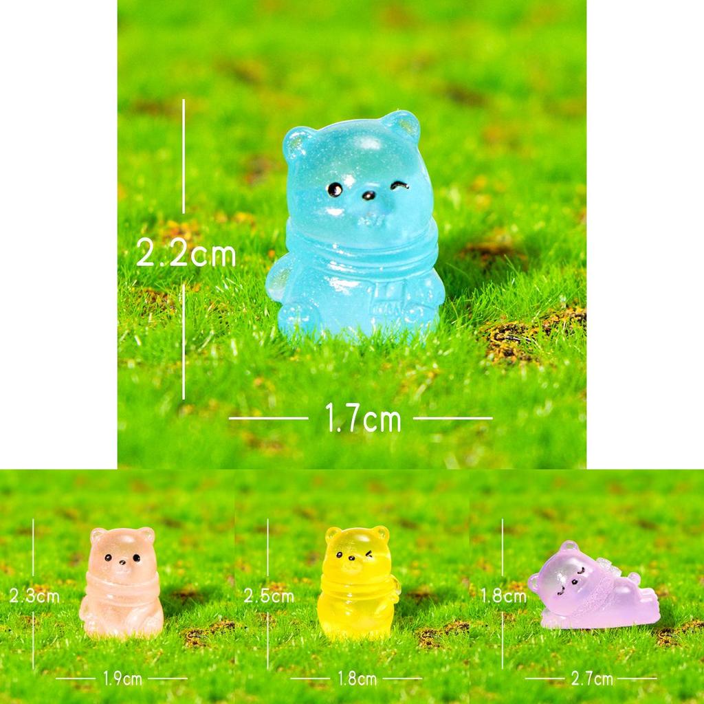 Cute Resin Bear Figurine With Glow Night Light For Modern Home Decor