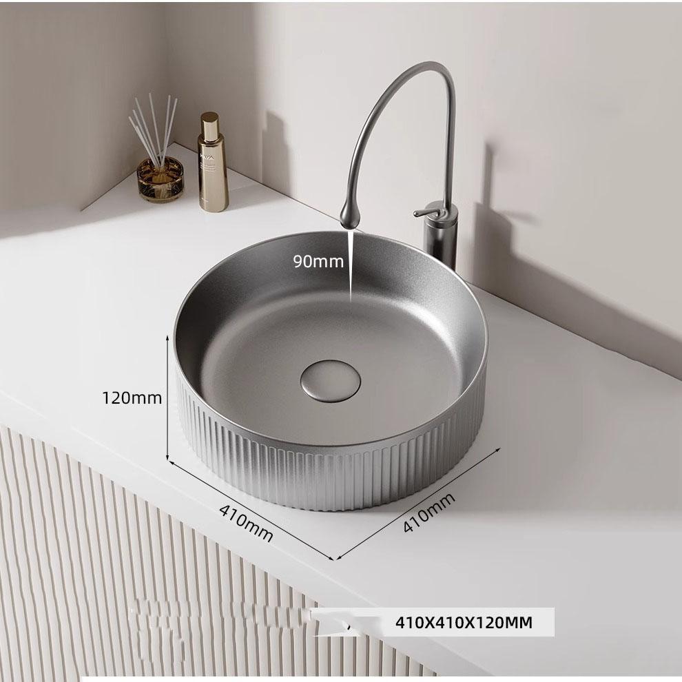 Bathroom Counter Top  Ceramic Sink Rectangular Lavatory Porcelain White Wahsbasin