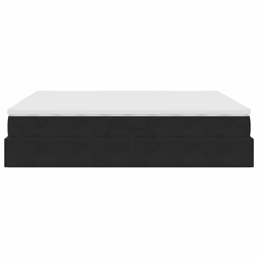 Storage Bed with Mattress Black 160 x 200 cm Velvet