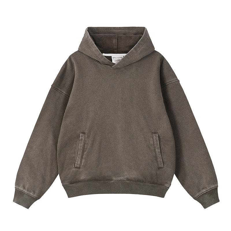 

Хлопковые худи в американском ретро-стиле с принтом жареных снежинок, выстиранные для придания эффекта состаренности, мужские и женские, трендовые, с карманами XXXL