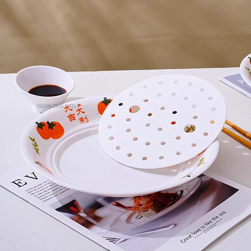 New Double-layer Melamine Plate Home Draining Fruit Plate Thickened A5 Melamine Dinner Plate Kitchen Fittings Plastic Tableware