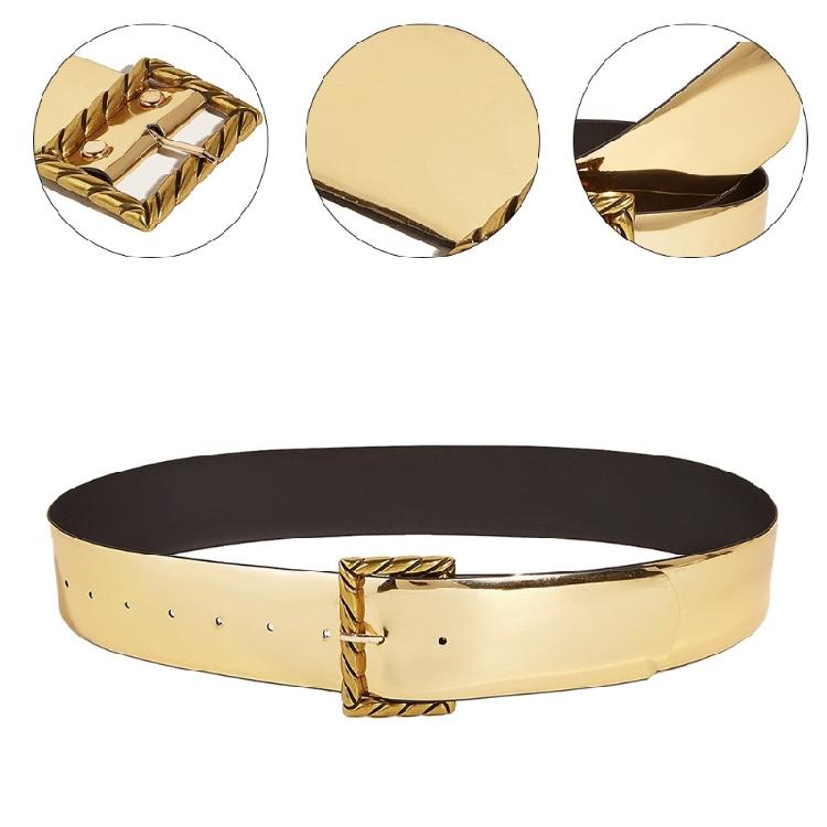 Female Belt Gold Color Glitter Waist Belt Decorative Belts for Womens Jeans
