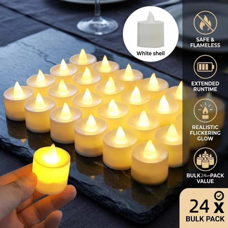 24Pcs Flickering Warm Flame LED Candles Battery Powered Flameless for Kids Bedroom Night Decor