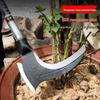 High Manganese Steel Long Handle Double-Edged Scythe for Grass Cutting, Bushcraft, Fishing, Outdoor, and Agricultural Use