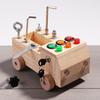 Wooden Montessori Busy Board Sensory Toys Switch Control Box LED Light Tool Cart Screw Game Early Learning Toy for 2-4 Years Old