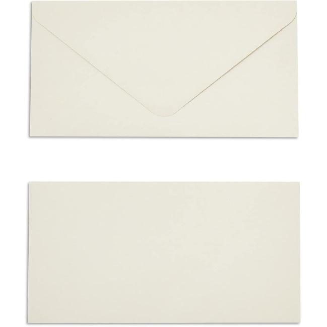 Paper Junkie Letter Paper & Envelopes Set - 60 Sheets (7.2 x 10.2 In) & 30 Ivory Envelopes (4 x 7.7 in), Gold Border, 100 GSM - Vintage Lined