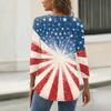 Women's T Shirt Independence Day Print Button 3/4 Sleeve Daily Weekend Fashion Basic V- Neck Regular Top