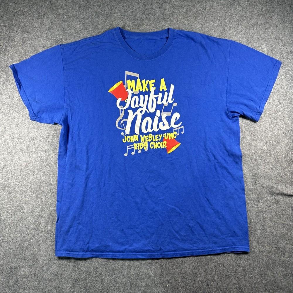 Unbranded Make A Joyful Noise T-Shirt XL Blue Graphic Cotton Unisex T-Shirt