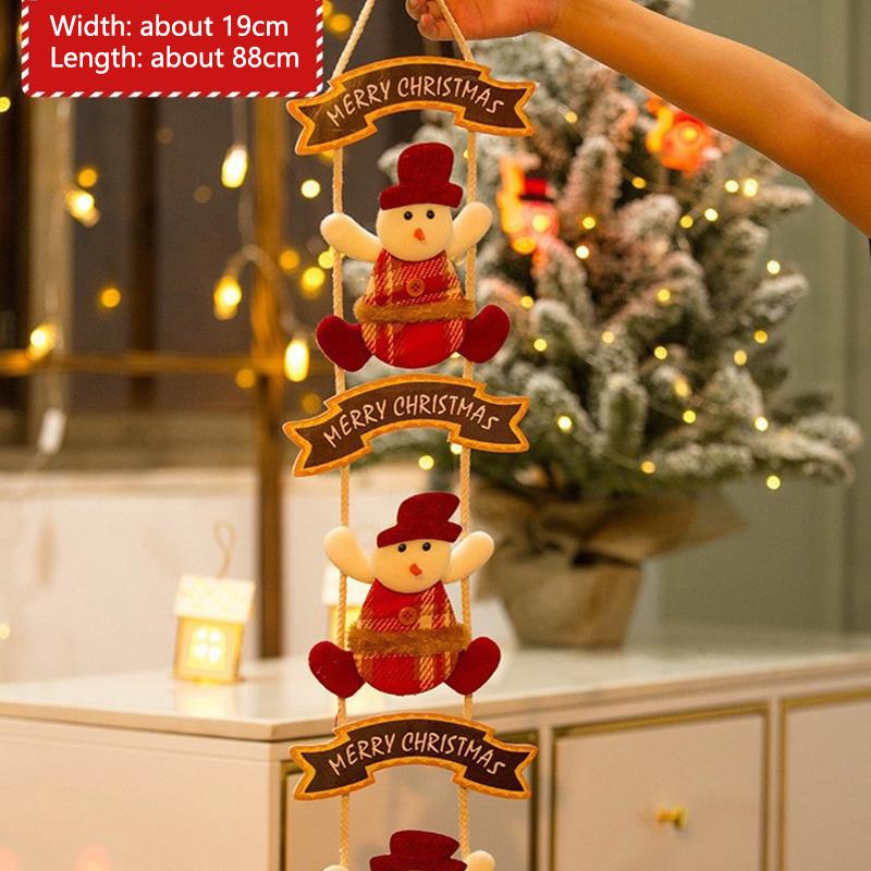 Christmas Decorations Wooden Snowmen Santa Claus Reindeer Door Hanging Ornament XmasTree Indoor Scene Layout Home New Year Decor