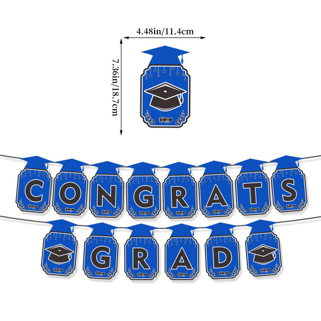 Graduation Season Party Decoration Banner Congrats Grad School Reunion Arrangement La Flower