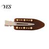 Smooth Opening Hair Clip Acetate Sheet Plate Hairpin, Rounded Rhinestones Inlay Pin, Elastic Clasp for Bangs And Broken Gentle Pattern