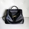 Womens Genuine Leather Tote Bag With Metal Bow Detail Large Capacity Shoulder Handbag Vintage Style