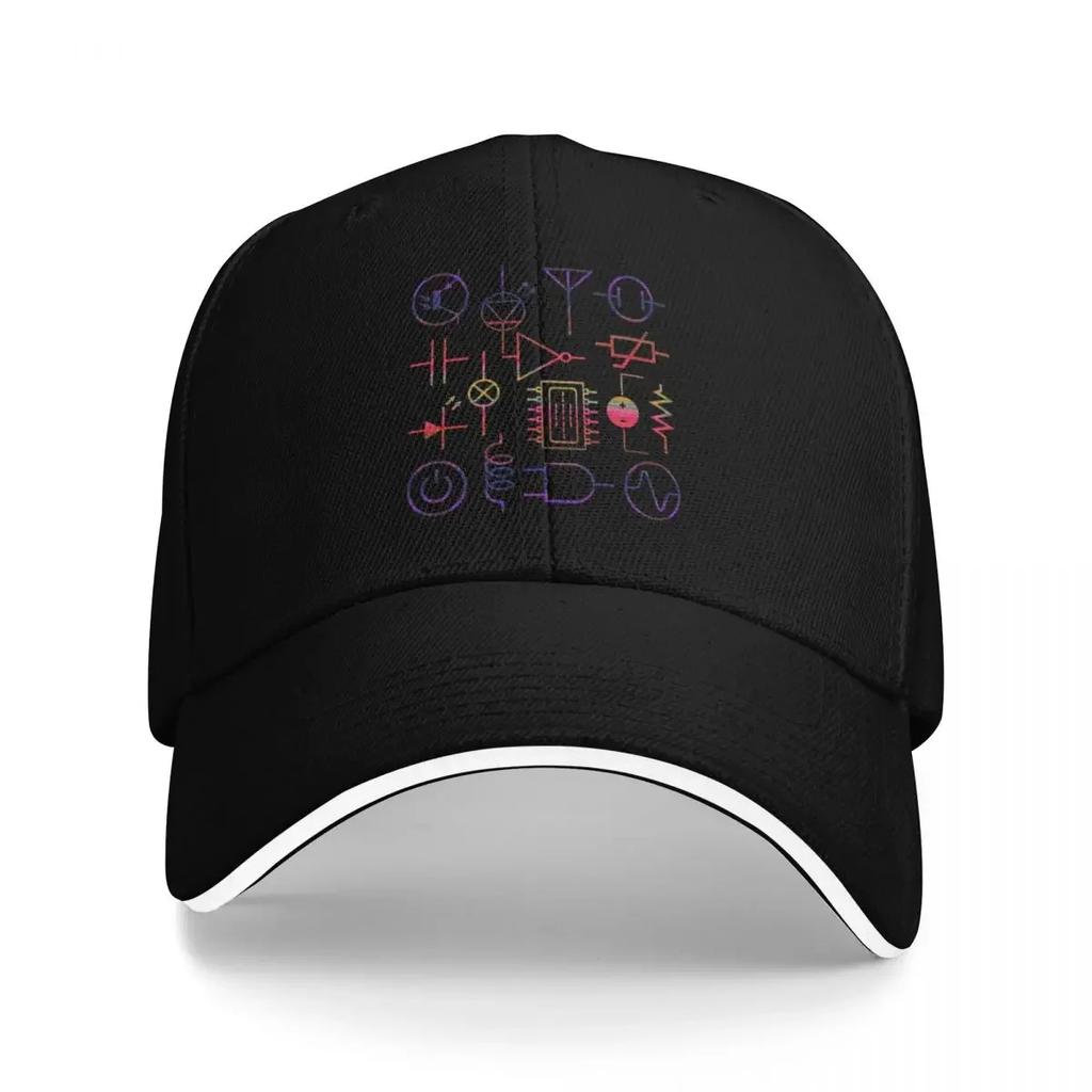 Colorful Electronics Components Electronic Engineering Electronics Collage Baseball Cap Hiking Hat Hat Baseball Cap Mens Women's