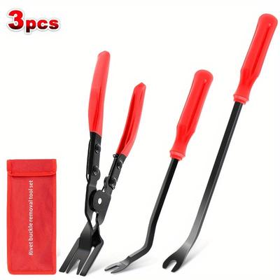 3pcs Clip Remover Tool, Clip Pliers Set Fastener Removal Tool, Auto Trim Removal Tool Kit Pry Tool Set Car Door Panel Dashboard Repair Kit
