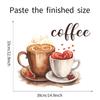 Creative Pair of Coffee Cups Wall Sticker Cafe Style Home Decoration Self-Adhesive Removable Wall Art