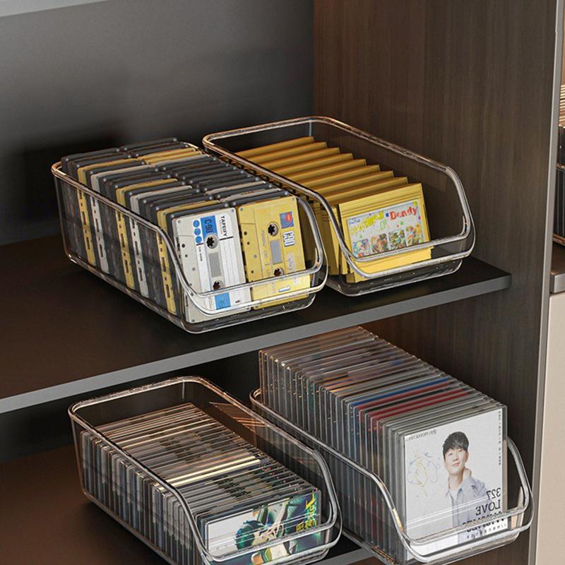 Cd Disc Rack Desktop Disc Black Vinyl Record Magnetic Tape Display Storage Rack Collection Storage Album Storage Box