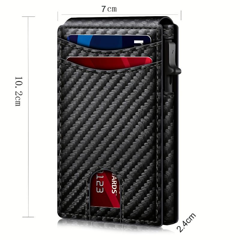 1Pcs Anti Theft Slim Thin Wallet Men'S Carbon Fiber Rfid Wallet Holder Luxury Cardholder Minimalist Wallet Purse Bag