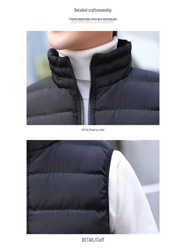 Herrväst med ståkrage och dragkedja - Dunbomull, Plusstorlek, 2019.