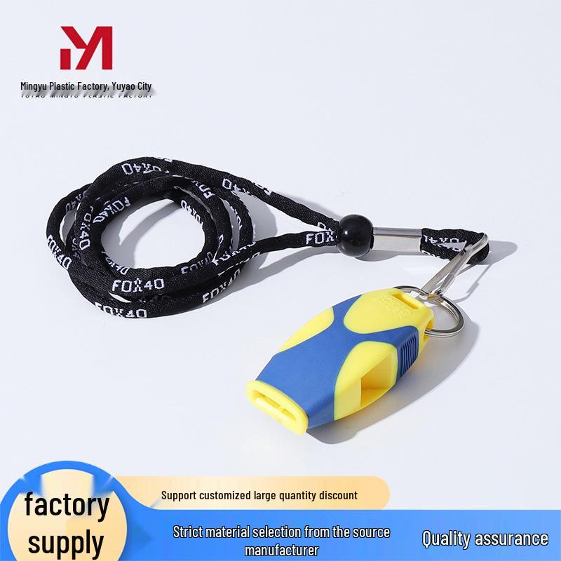 Adjustable Black Fox Referee Whistle with Lanyard