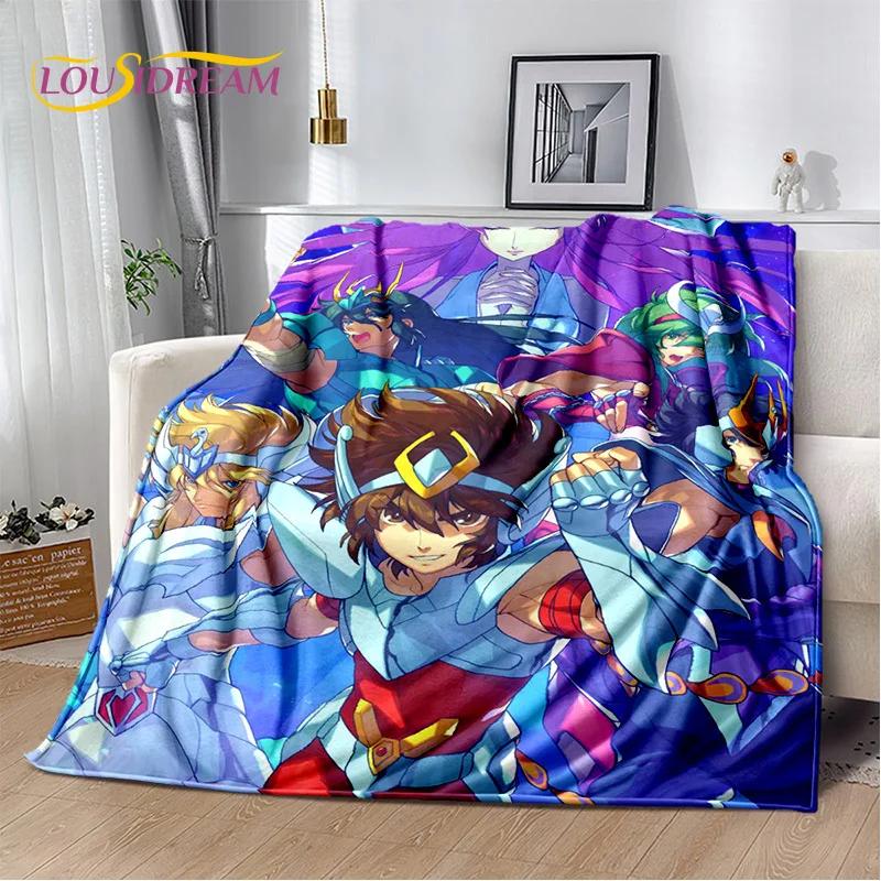 Cartoon Saint Seiya 3D Retro Soft Flannel Blanket for Beds Bedroom Sofa Picnic,Throw Blanket for Cover Outdoor Leisure Nap Gift
