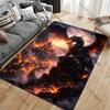 Dragon destruction fire chaos city carpet Yoga living room room decor children's crawling mat doormat area rug games mat