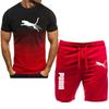 Men's Sports Set, Casual T-shirt Set and Running Shorts, Breathable, 2 Pieces, New 2024