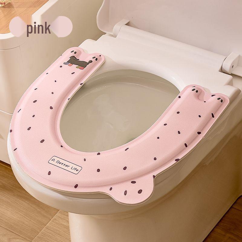 EVA Waterproof Antibacterial Toilet Seat Cover - Washable, Universal, Cute Design, Adhesive Cushion for All Seasons
