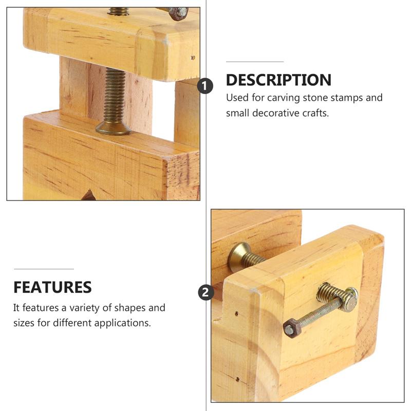 Wooden Flat Engraving Seal Stone Vise Woodworking Carving Engraving Fixing Tools Mini Clamp-on Bench Vise Flat Tongs
