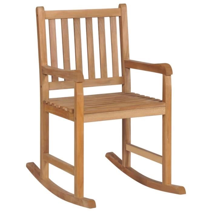 VidaXL Chaise à bascule Teck massif