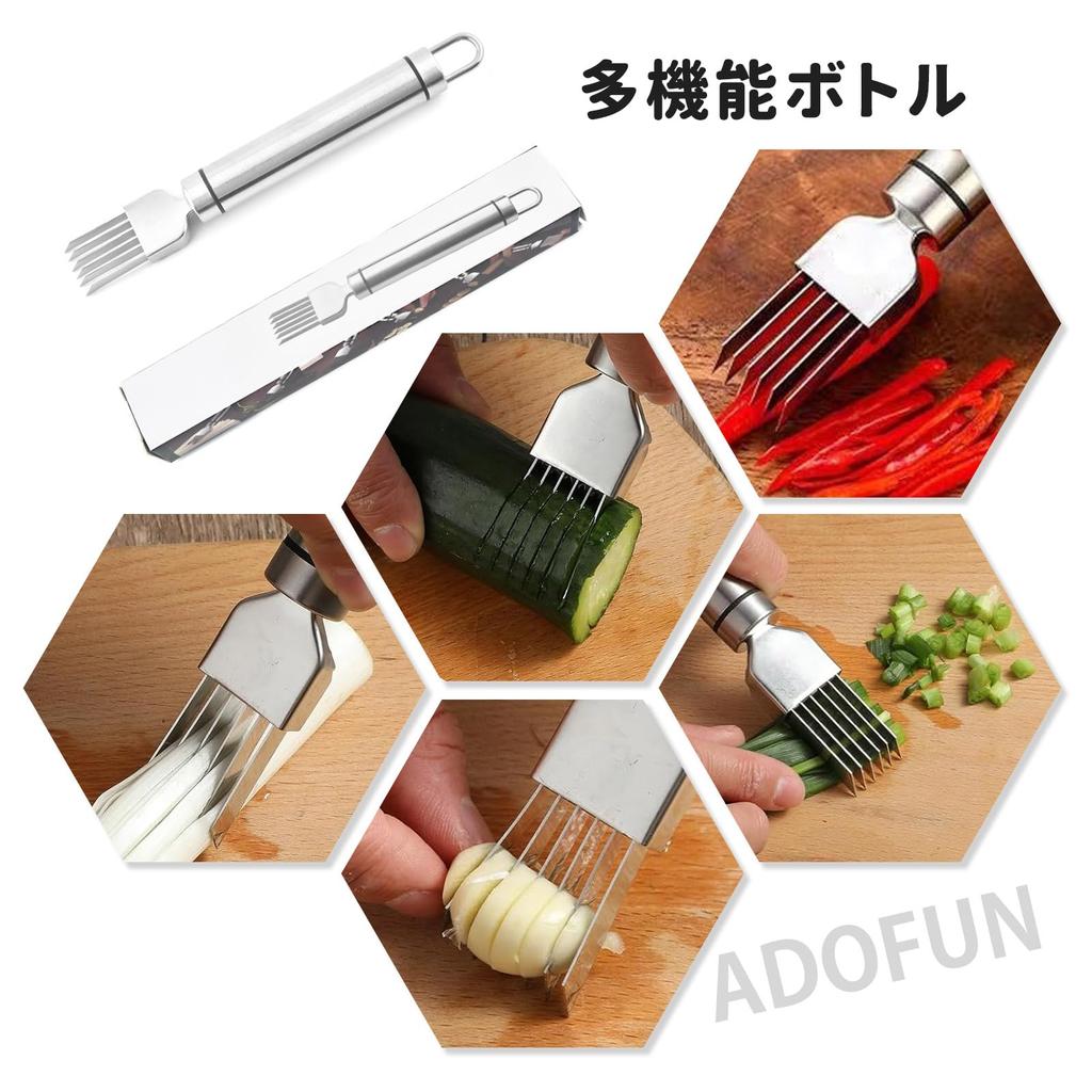 ADOFUN Long Onion Chopped Stainless Long Onion Gray Hair Leek Green Onion Vegetable Chili Pepper Green Onion Made of 304 Stainless Your Best Friend