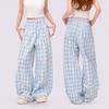 Pantalon à Carreaux Pour Filles Nouveau Pantalon Décontracté d'Été Coupe Ample Vêtements Pour Enfants Style Décontracté Ensemble de Pantalons Larges