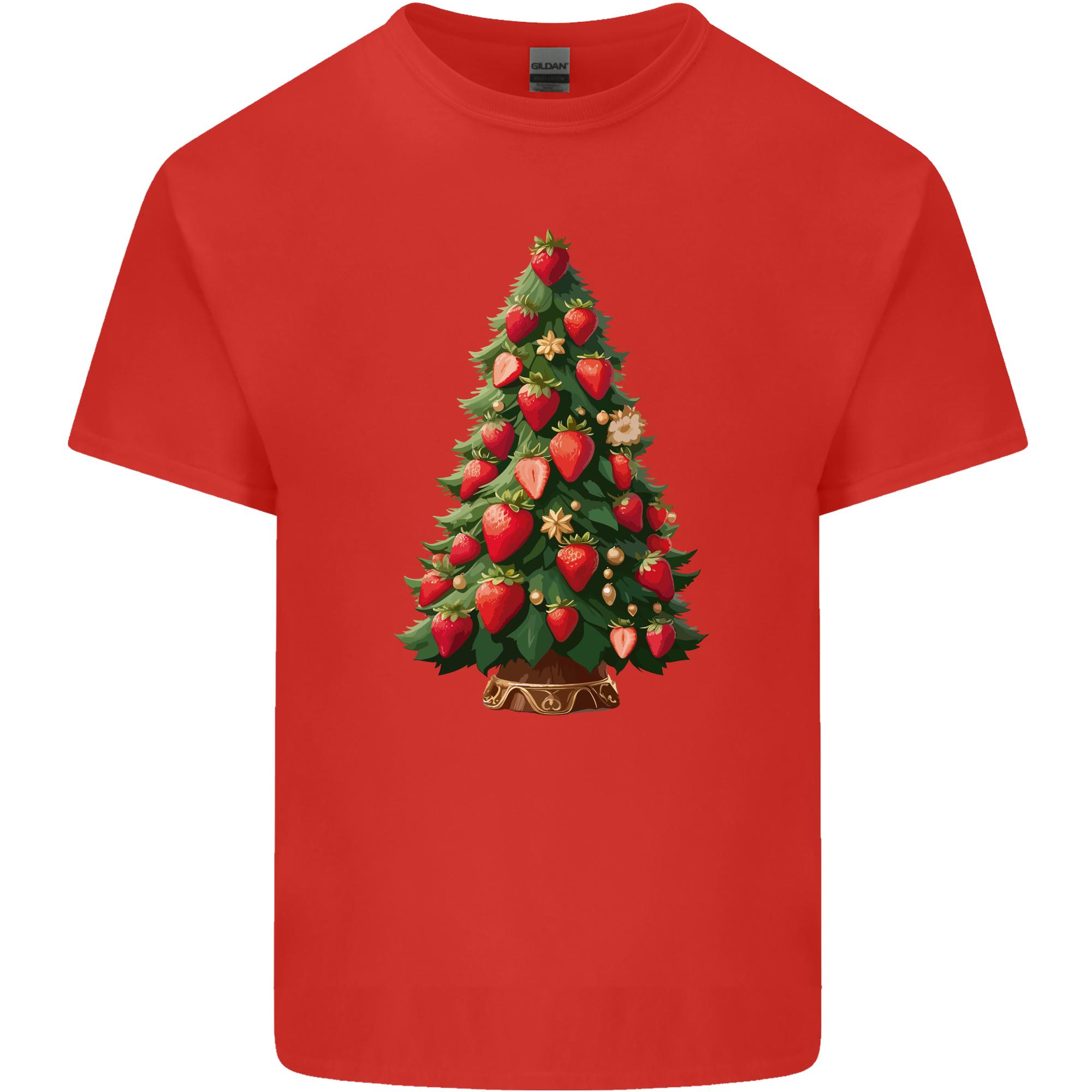 Strawberry Christmas Tree Xmas Unisexs Light Cotton TShirt S