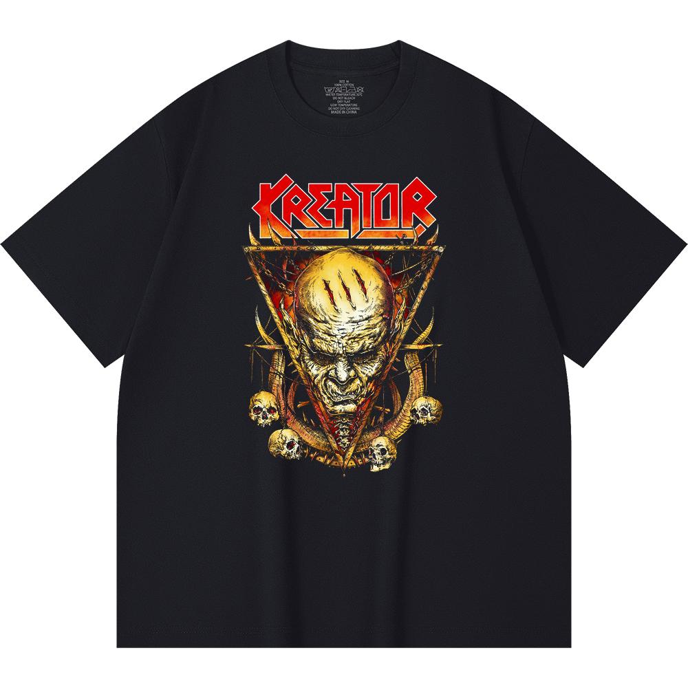 230 g/m² 100% Bavlna T-shirt Heavy Metal Rocková Kapela Tisk Populární Hudby Unisex Těžký Bavlněný T-shirt