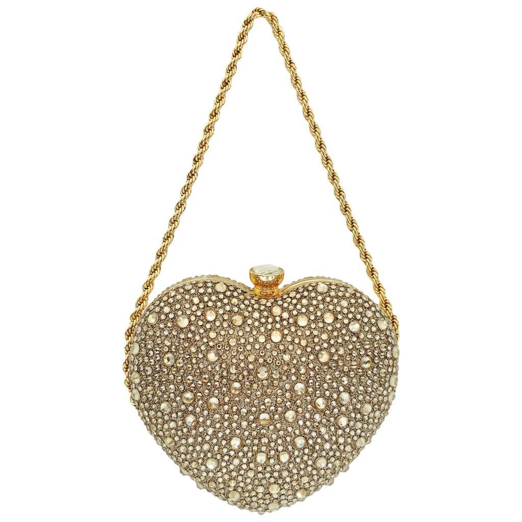 Luxury Diamond Inlay Heart Shape Crystal Clutch Purse Stones Evening Wedding Party Shoulder Bag Handle Rhinestone Mini Handbags