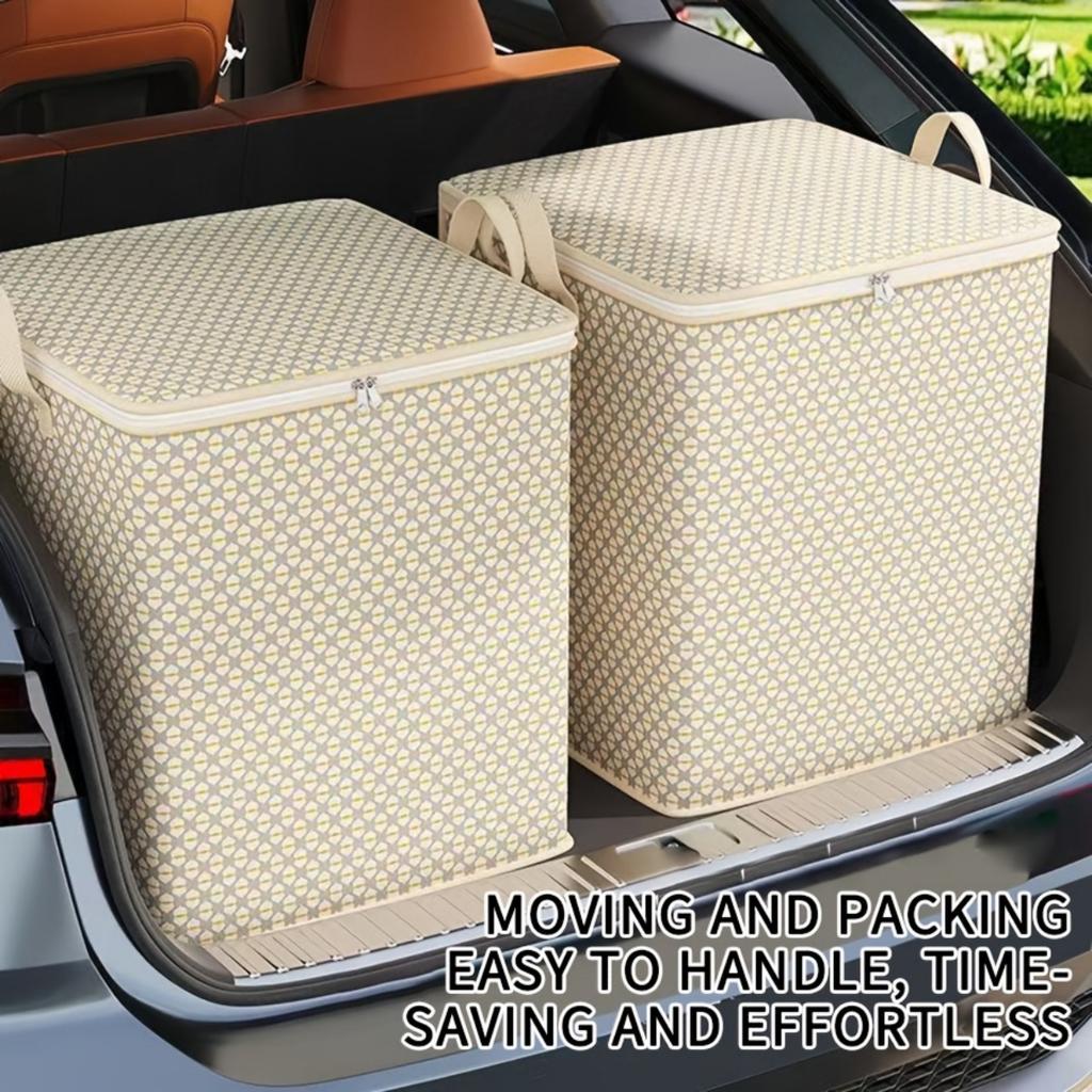 Extra Large Fabric Storage Bin for Blankets Bed Linens Clothes and Underwear Portable and Lightweight with Zippers and Handles Easy To Carry