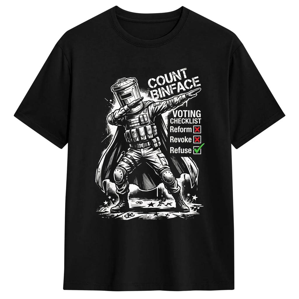 Clean up Clacton. Vote Binface T Shirts Cotton Unique T-Shirt Round Collar Tee Shirt Short Sleeve Clothes Adult